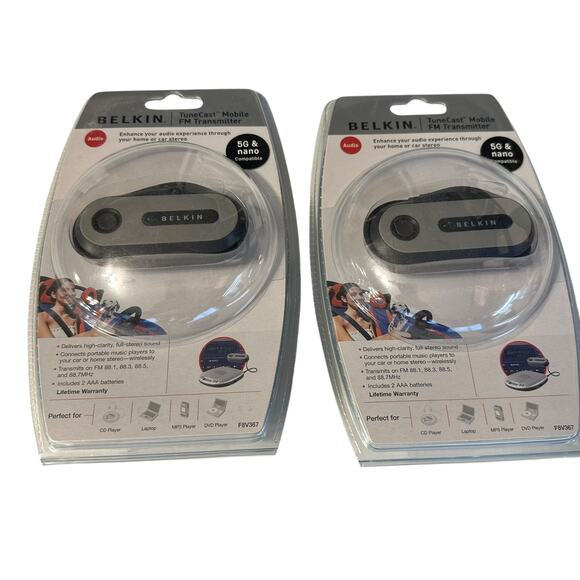 Lot of 2 Belkin TuneCast FM Transmitter Model F8V3080 - Picture 1 of 2